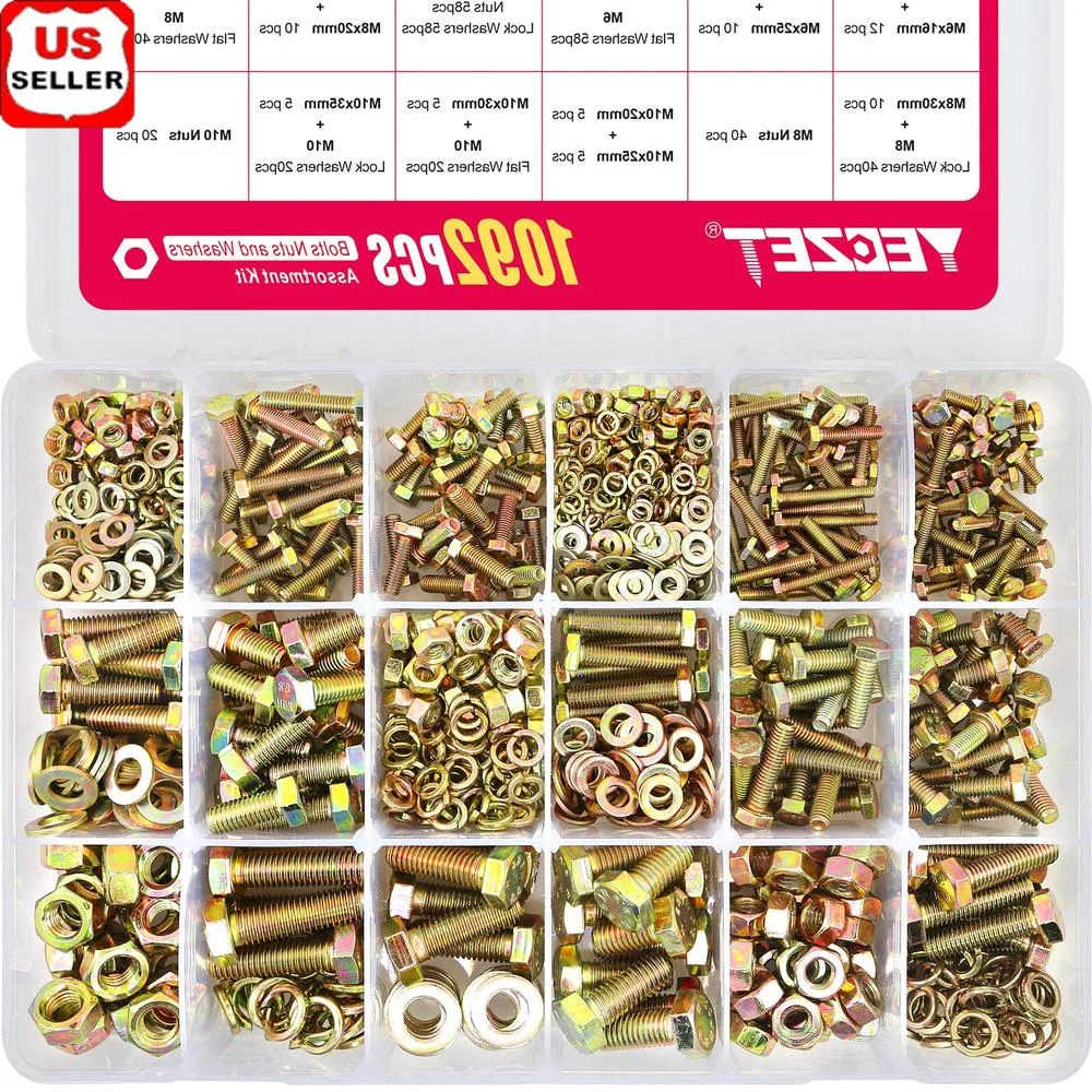 1092 шт. комплект метрических болтов и гаек для тяжелых условий эксплуатации M4 M5 M6 M8 M10, стальной класс 8,8, различные приложения
1092 шт. комплект метрических болтов и гаек для тяжелых условий эксплуатации M4 M5 M6 M8 M10, стальной класс 8,8, различные приложения