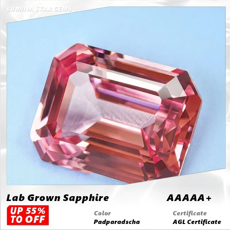 L-Lab Grown Padparadscha Emerald Cut Red Lotus Color Loose Gemstone For Ring Necklace Earrings Main Materials Certificate
L-Lab Grown Padparadscha Emerald Cut Red Lotus Color Loose Gemstone For Ring Necklace Earrings Main Materials Certificate