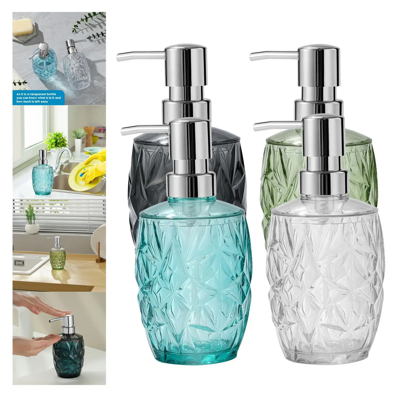 Refillable Soap Dispenser, Manual Liquid Pump Stylish Multifunctional Lotion Container Hand Soap Dispensers for Kitchen Hotel
Refillable Soap Dispenser, Manual Liquid Pump Stylish Multifunctional Lotion Container Hand Soap Dispensers for Kitchen Hotel