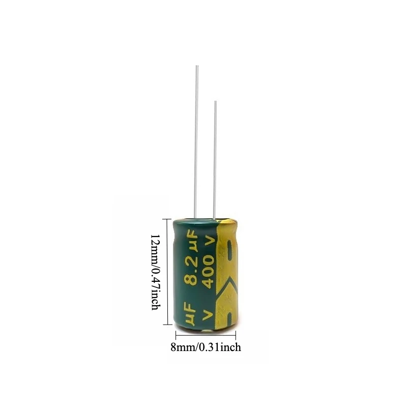 95pcs 400V 8.2uF Electrolytic Capacitor High Frequency Low ESR Long Life Green Gold 8x12mm for Power Supply
95pcs 400V 8.2uF Electrolytic Capacitor High Frequency Low ESR Long Life Green Gold 8x12mm for Power Supply