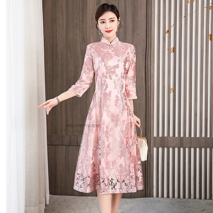 Китайское улучшенное платье Ципао Cheongsam, национальное кружевное платье с цветочным принтом, традиционное вечернее банкетное платье, вечернее платье, Vestido
Китайское улучшенное платье Ципао Cheongsam, национальное кружевное платье с цветочным принтом, традиционное вечернее банкетное платье, вечернее платье, Vestido