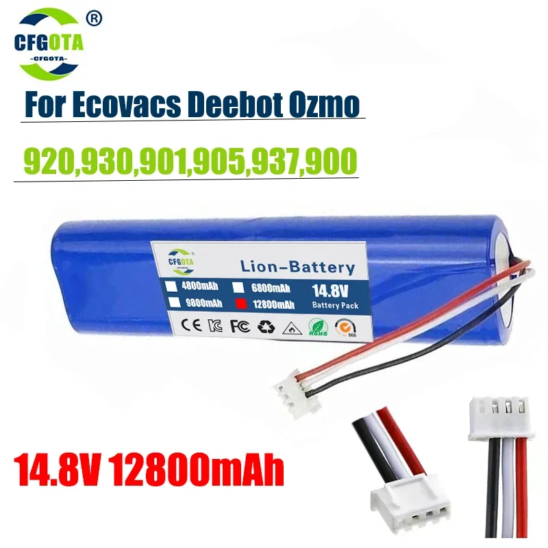 14,4 V 12800mAh аккумулятор для робота-пылесоса Pack Для Ecovacs Deebot Ozmo 900, 901, 905, 930, 937
14,4 V 12800mAh аккумулятор для робота-пылесоса Pack Для Ecovacs Deebot Ozmo 900, 901, 905, 930, 937