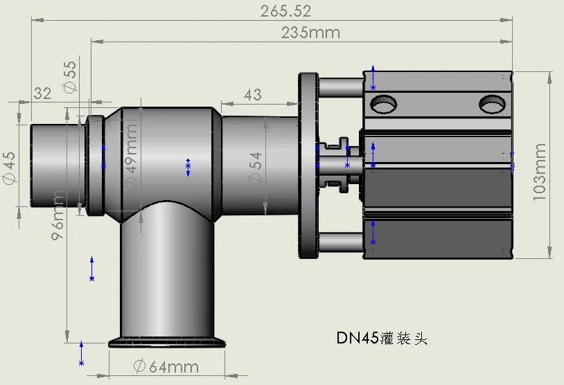 DN45mm diameter filling valve, pneumatic water outlet valve, high-dose filling head, discharge nozzle, food chemical industry
DN45mm diameter filling valve, pneumatic water outlet valve, high-dose filling head, discharge nozzle, food chemical industry