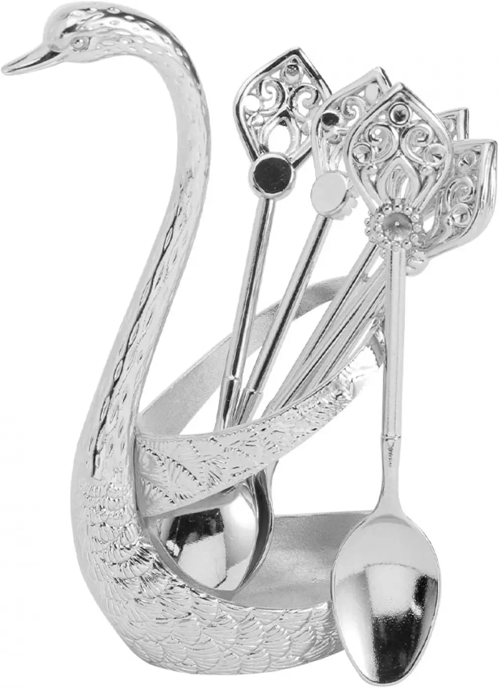 Elegant Swan Coffee Spoon Set with Holder, Durable Metal Spoons for Coffee Station, Silver
Elegant Swan Coffee Spoon Set with Holder, Durable Metal Spoons for Coffee Station, Silver