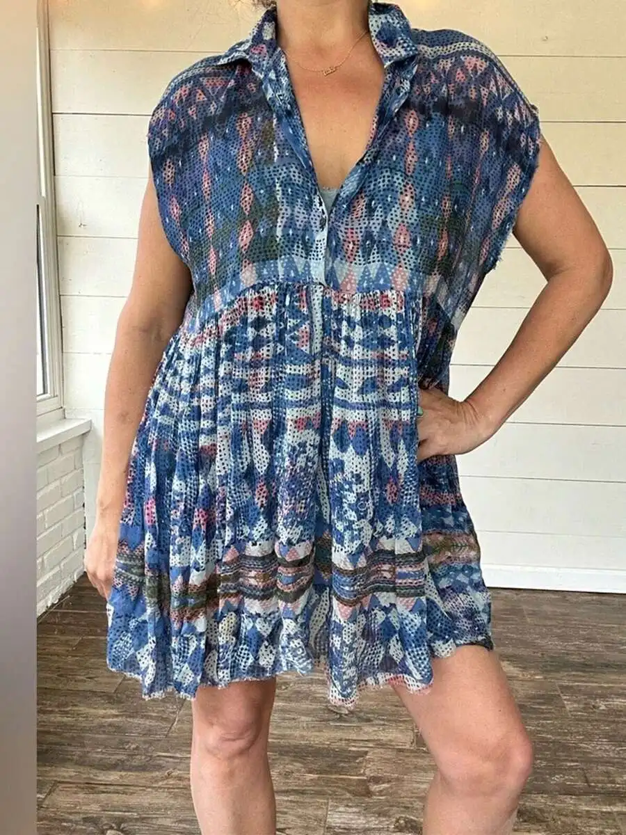 Women Boho V Neck Sleeveless Flowy Mini Dress Summer Loose Beach Sundress
Women Boho V Neck Sleeveless Flowy Mini Dress Summer Loose Beach Sundress