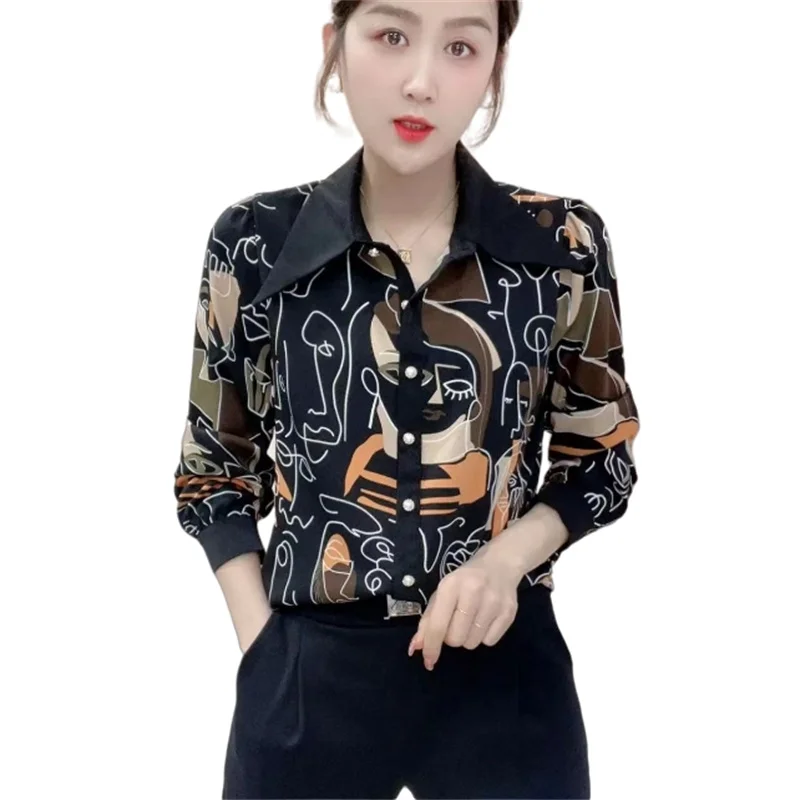 4XL Women Summer Spring Blouses Shirts Lady Fashion Casual Long Sleeve Printing Pearl Button Clothing Blusas Tops WY0860
4XL Women Summer Spring Blouses Shirts Lady Fashion Casual Long Sleeve Printing Pearl Button Clothing Blusas Tops WY0860