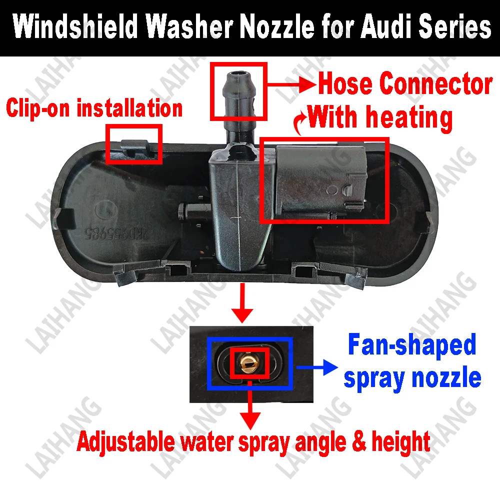 Heated Front Windshield Wipers Washer Nozzles For Audi A1 8X A3 8V A4 B8 A5 A6 A7 C7 C8 A8 Q3 Q5 Q7 Spray Nebulizer Nozzle Jet
Heated Front Windshield Wipers Washer Nozzles For Audi A1 8X A3 8V A4 B8 A5 A6 A7 C7 C8 A8 Q3 Q5 Q7 Spray Nebulizer Nozzle Jet