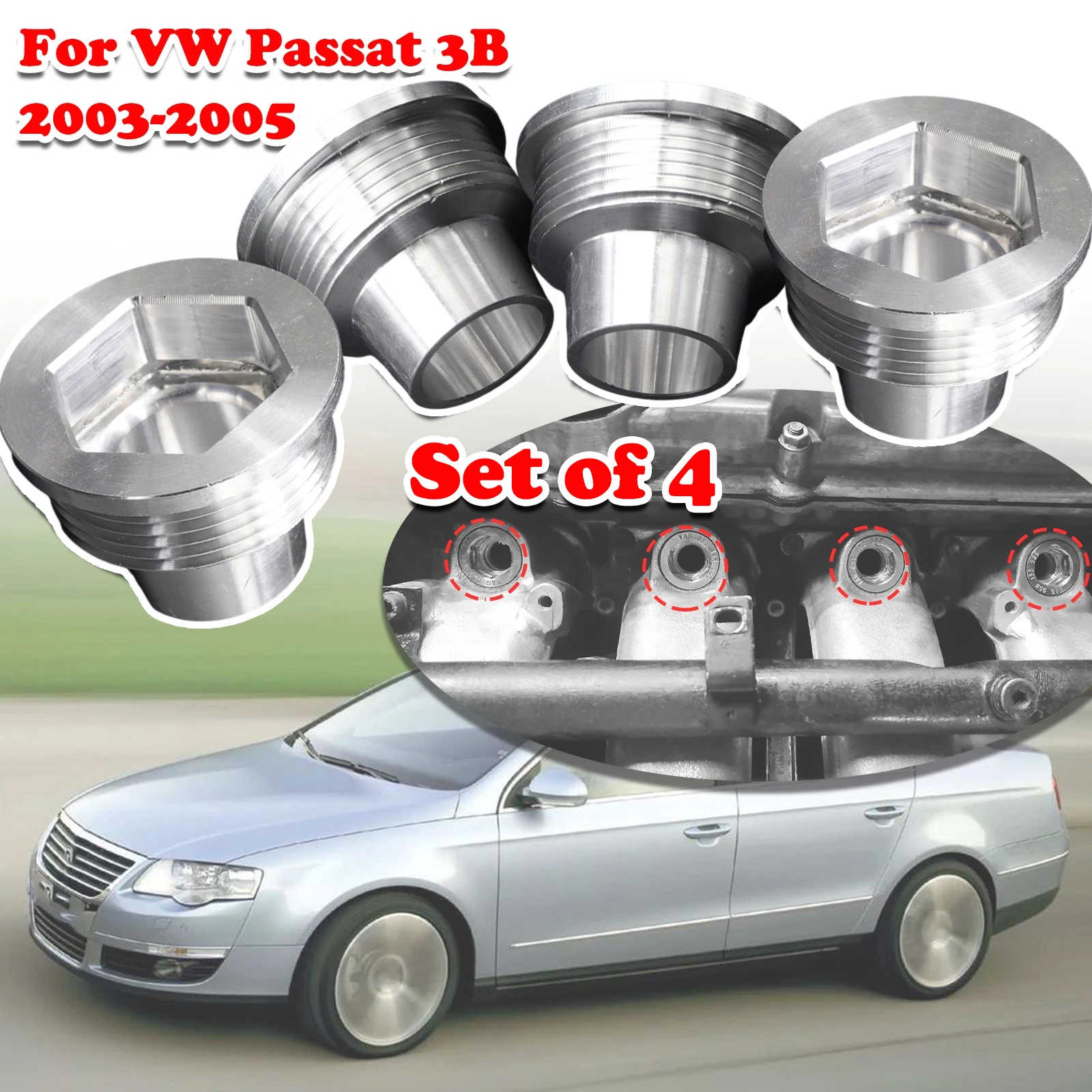 Set of 4 For VW Passat 3B Upgrade Aluminum Fuel Injector Insert Cup Seat Car Replacement Parts 06B133555H 2003 2004 2005 - 2005
Set of 4 For VW Passat 3B Upgrade Aluminum Fuel Injector Insert Cup Seat Car Replacement Parts 06B133555H 2003 2004 2005 - 2005