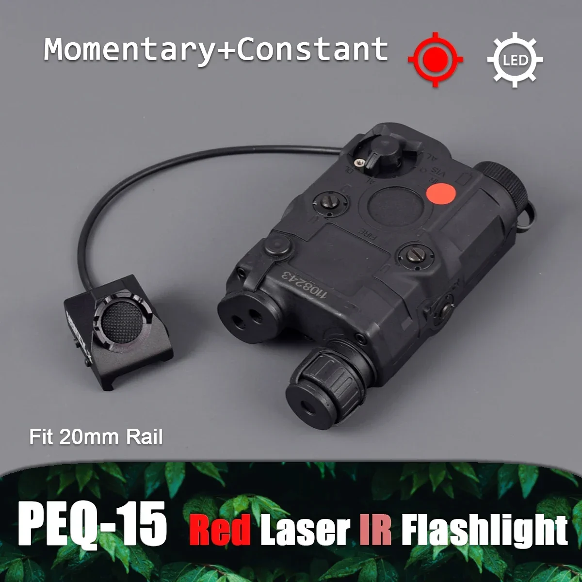 Tactical PEQ-15 Nylon Red Dot Laser Sight Indicator With White Light And IR Lens Weapon Flashlight Fit Airsoft 20mm Rail AR15
Tactical PEQ-15 Nylon Red Dot Laser Sight Indicator With White Light And IR Lens Weapon Flashlight Fit Airsoft 20mm Rail AR15