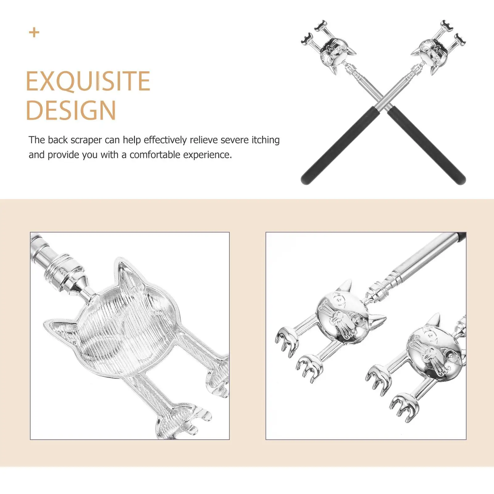 2 Pcs Scratcher Retractable Claw Extendable Back Body Massager Portable Scratchers Metal for Men Grabber
2 Pcs Scratcher Retractable Claw Extendable Back Body Massager Portable Scratchers Metal for Men Grabber