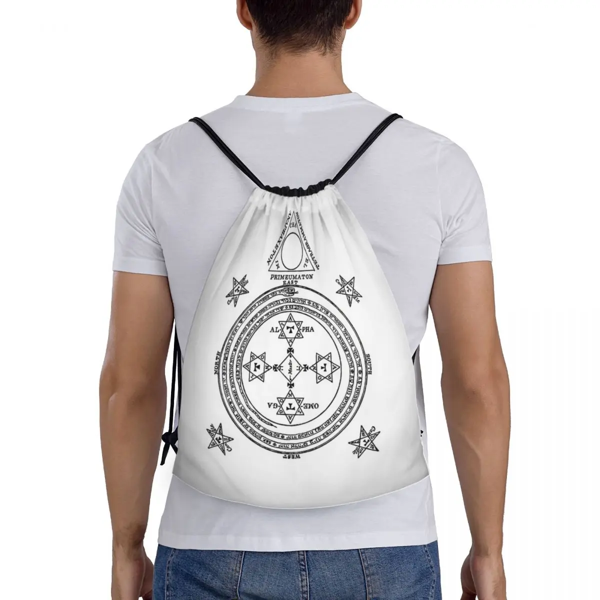 Solomon Circle Goetia, черные, белые рюкзаки, модные портативные сумки на шнурке, сумка для хранения, сумки для книг для мужчин, женщин, студентов
Solomon Circle Goetia, черные, белые рюкзаки, модные портативные сумки на шнурке, сумка для хранения, сумки для книг для мужчин, женщин, студентов