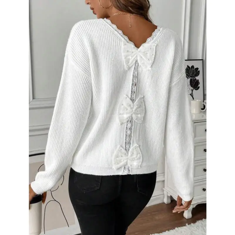 Женский вязаный свитер H 58560 с контрастными вставками, кружевным декором и воротником-стойкой, однотонный, повседневный
Женский вязаный свитер H 58560 с контрастными вставками, кружевным декором и воротником-стойкой, однотонный, повседневный