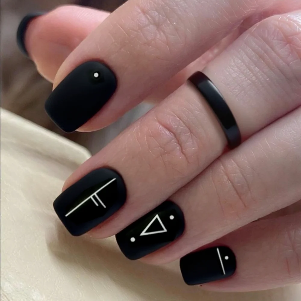 Matte Effect Black French False Nails With Glue Acrylic Press On Fake Nail For Woman DIY Wholesale Manicure Accessories
Matte Effect Black French False Nails With Glue Acrylic Press On Fake Nail For Woman DIY Wholesale Manicure Accessories