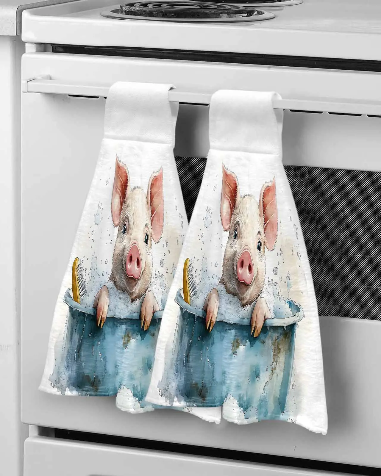 Modern Art Animal Pig Bathtub Bathroom Hand Towel Kitchen Absorbent Custom Hanging Wipe Towel Soft Hand Cloth
Modern Art Animal Pig Bathtub Bathroom Hand Towel Kitchen Absorbent Custom Hanging Wipe Towel Soft Hand Cloth