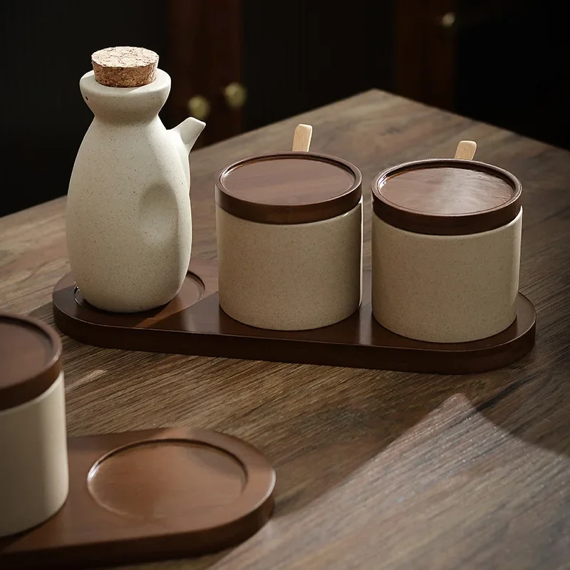 Ceramic Condiment Jars and Oil Pot Set,Kitchen Seasoning Organizers,Salt and Pepper Shaker Container,Seasoning Spice Tools,Set o
Ceramic Condiment Jars and Oil Pot Set,Kitchen Seasoning Organizers,Salt and Pepper Shaker Container,Seasoning Spice Tools,Set o