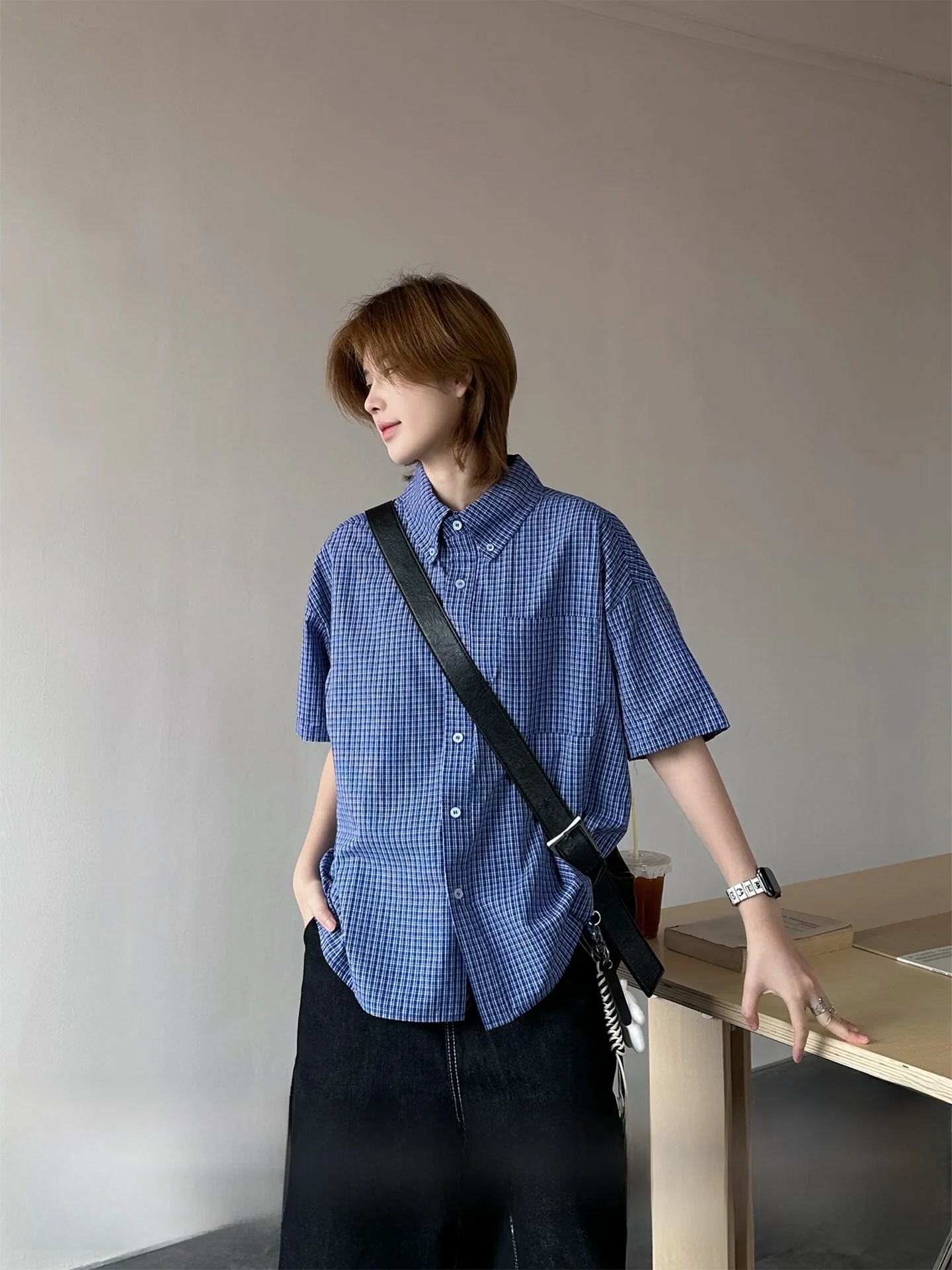 Cleanfit Pure Cotton Plaid Shirt Neutral Style Blue Couple's Top for Women Straight Tube Sleeveless Button-down Summer Shirt
Cleanfit Pure Cotton Plaid Shirt Neutral Style Blue Couple's Top for Women Straight Tube Sleeveless Button-down Summer Shirt
