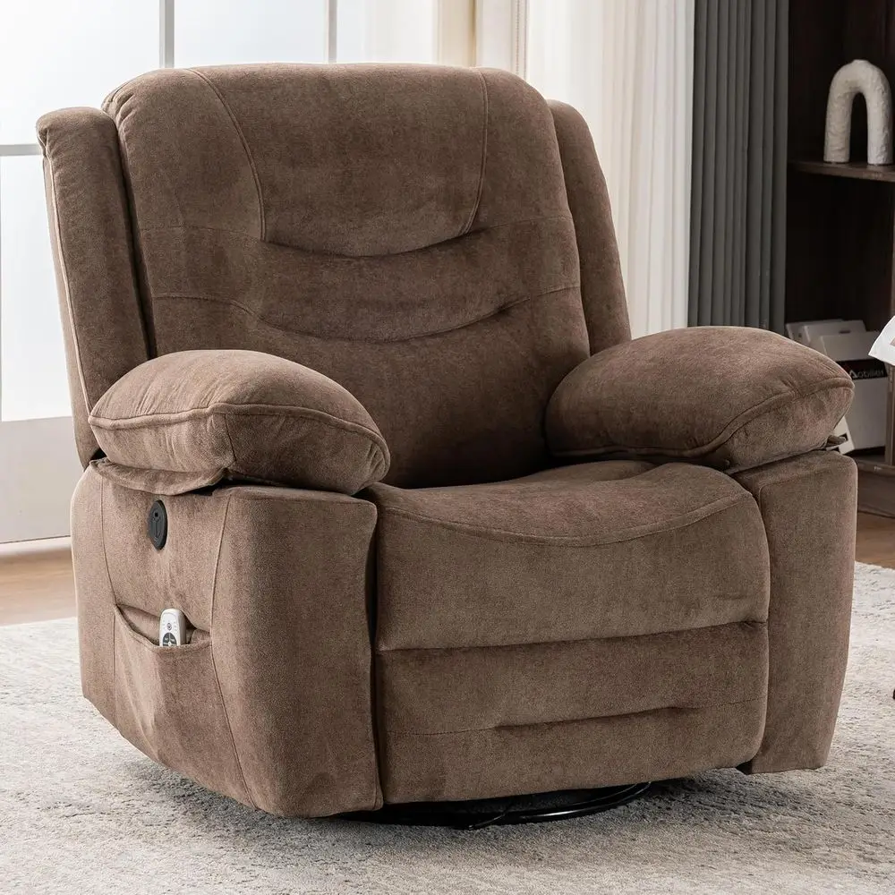 Oversized Power Recliner with Massage, Heat, USB, Infinite Position, Mocha Fabric Glider Chair
Oversized Power Recliner with Massage, Heat, USB, Infinite Position, Mocha Fabric Glider Chair