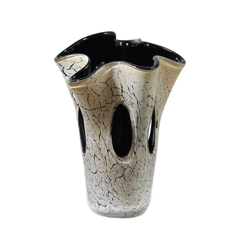 Medieval style irregular hollow fission glass vase hotel model room creative art home decoration ornament
Medieval style irregular hollow fission glass vase hotel model room creative art home decoration ornament