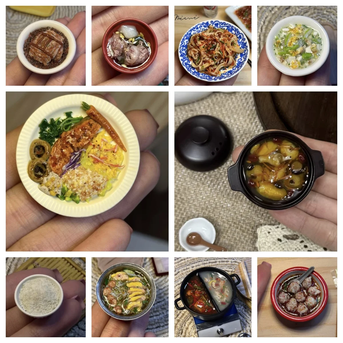 Japanese Mini Food Set - Handmade Clay Salmon Sashimi, Two-Flavor Hot Pot & Chicken Ramen for 1/6 Dollhouse Kitchen Collector
Japanese Mini Food Set - Handmade Clay Salmon Sashimi, Two-Flavor Hot Pot & Chicken Ramen for 1/6 Dollhouse Kitchen Collector