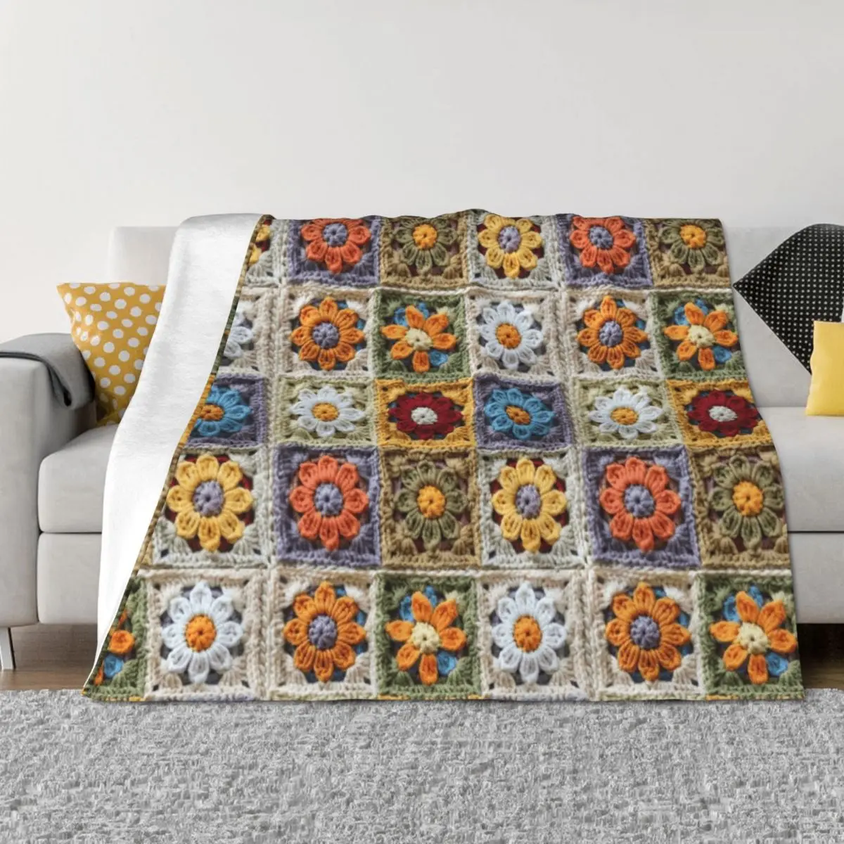 Crochet flower granny square Throw Blanket Single decorative Soft for sofa Blankets
Crochet flower granny square Throw Blanket Single decorative Soft for sofa Blankets