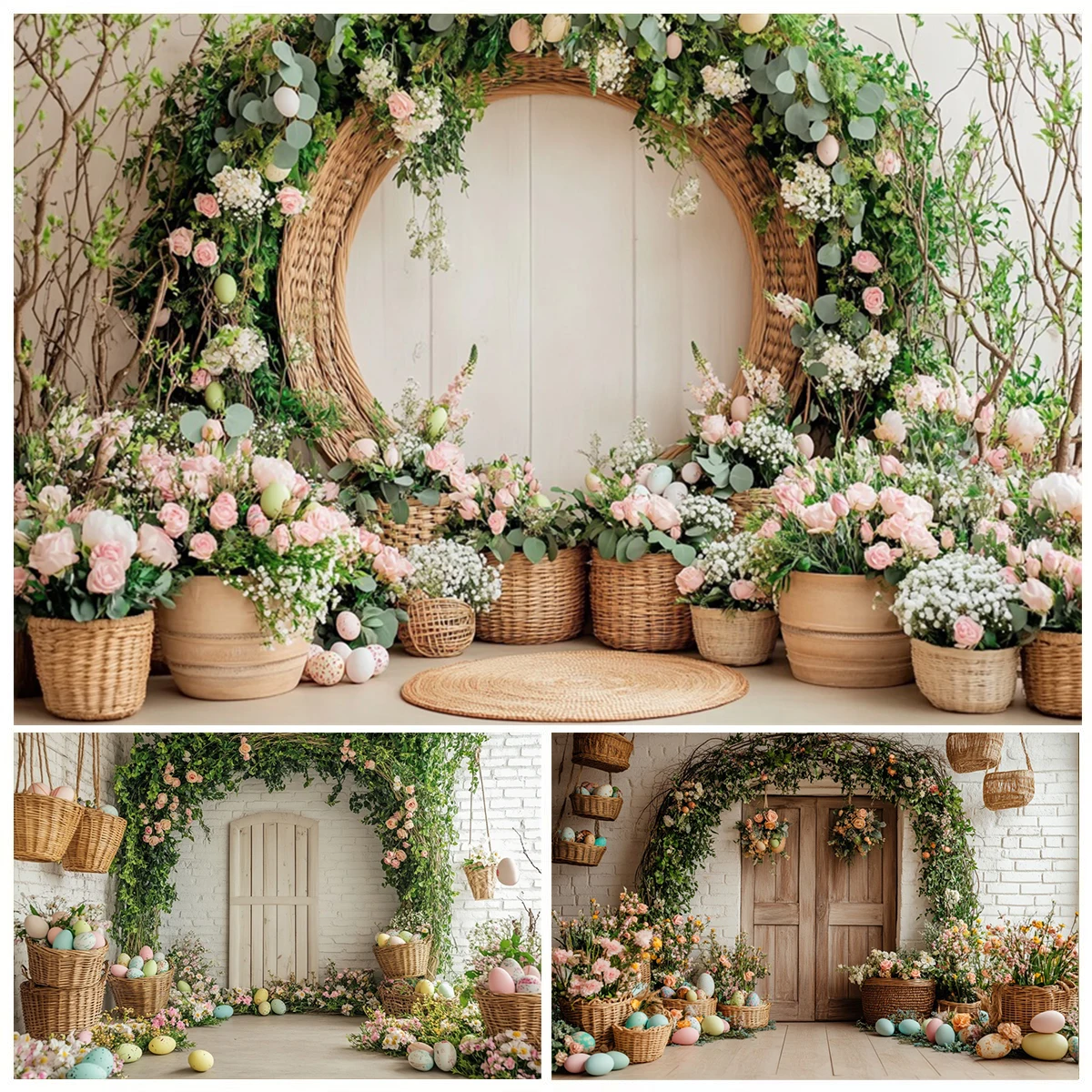 Spring Easter Day Photography Backdrop Wood House Green Leaves Flowers Eggs Baby Shower Kids Artistic Portrait Photo Background
Spring Easter Day Photography Backdrop Wood House Green Leaves Flowers Eggs Baby Shower Kids Artistic Portrait Photo Background