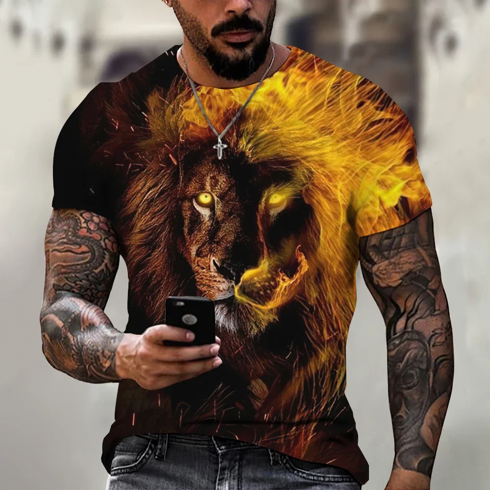 Summer fashion retro T-shirt animal lion 3D printed fashionable short sleeved top elastic oversized clothing sportswear men's T-
Summer fashion retro T-shirt animal lion 3D printed fashionable short sleeved top elastic oversized clothing sportswear men's T-