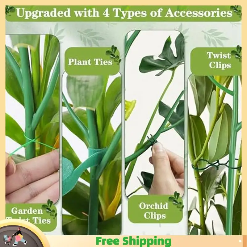 X08A 6Pack 39.37Inchplant Support Stakes With Clips,Twist Ties,Strap,Twist Clips, Climbing Plant Stakes For Outdoor & Indoor, Du
X08A 6Pack 39.37Inchplant Support Stakes With Clips,Twist Ties,Strap,Twist Clips, Climbing Plant Stakes For Outdoor & Indoor, Du