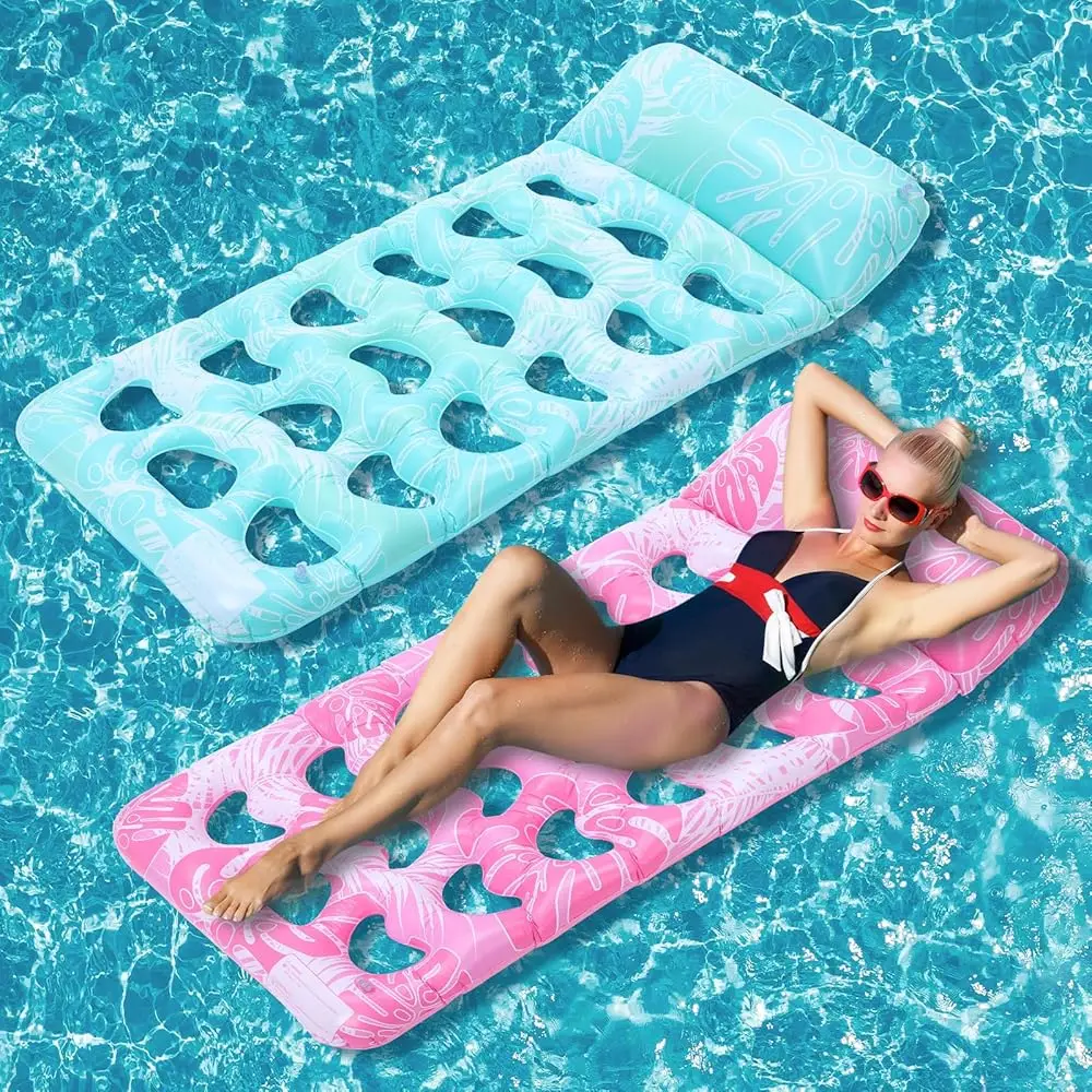 2 Pcs Inflatable Pool Float Mat Pool Floaties Rafts With Headrest Loungers Sun Tanning Floaty For Adult Cool Water Hammo Chair
2 Pcs Inflatable Pool Float Mat Pool Floaties Rafts With Headrest Loungers Sun Tanning Floaty For Adult Cool Water Hammo Chair