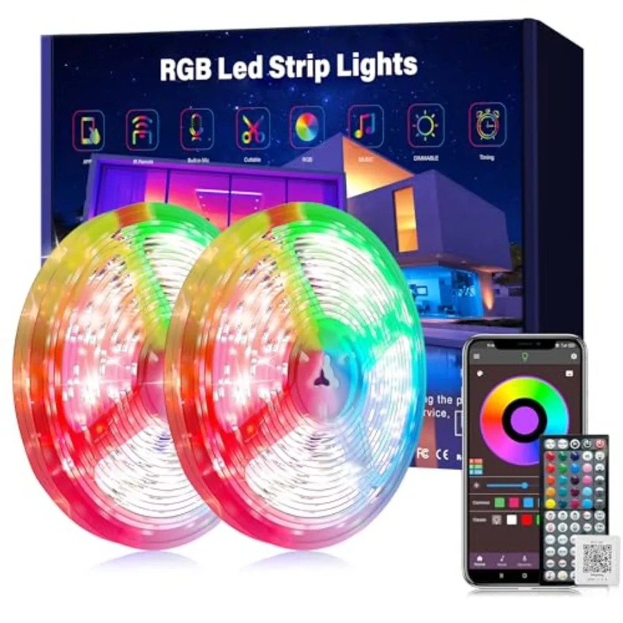 150 Feet LED Lights for Bedroom Music Sync RGB LED Strip Lights with APP and Remote Control LED Lights for Room Home Party Chri
150 Feet LED Lights for Bedroom Music Sync RGB LED Strip Lights with APP and Remote Control LED Lights for Room Home Party Chri