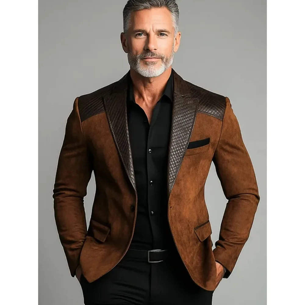 Men's Casual Suit Jacket Fashionable Patchwork Design Long Sleeve Lapel Fashionable Daily Office Street Loose Suit Jacket
Men's Casual Suit Jacket Fashionable Patchwork Design Long Sleeve Lapel Fashionable Daily Office Street Loose Suit Jacket