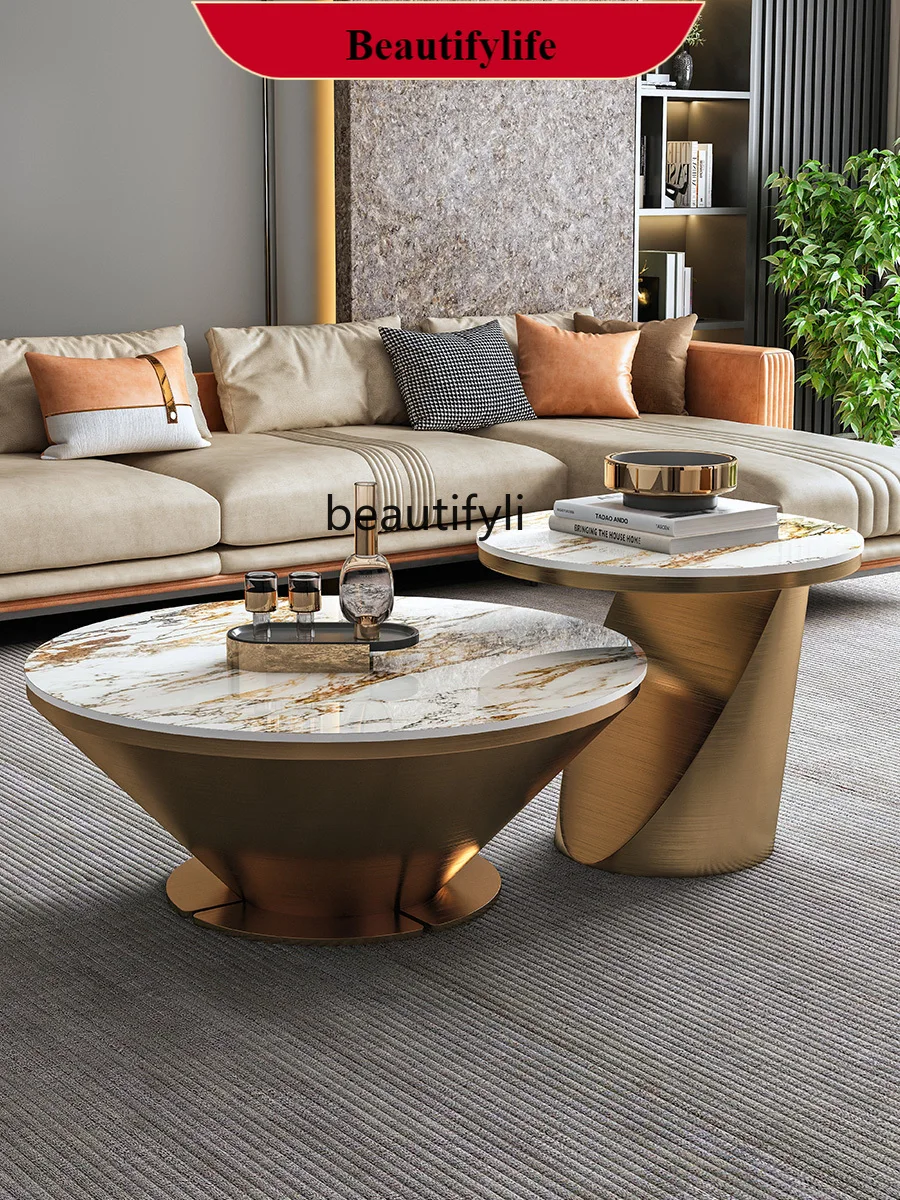 Light Luxury Stone Plate Coffee Table Combination Living Room round Tea Table Modern Minimalist round Tea Table G1218
Light Luxury Stone Plate Coffee Table Combination Living Room round Tea Table Modern Minimalist round Tea Table G1218