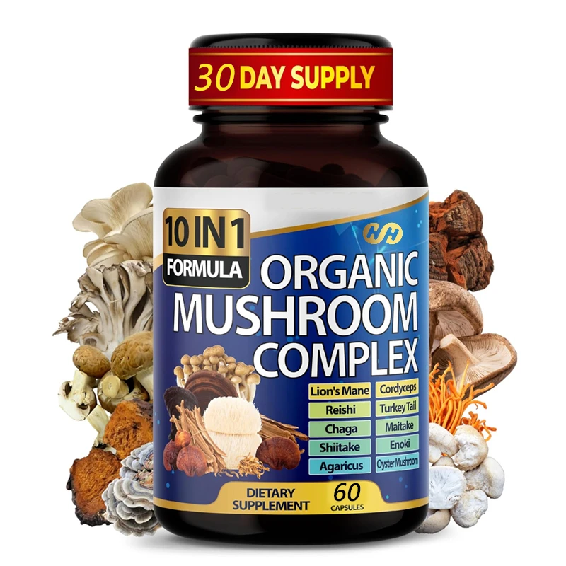 10 in 1 High-strength Mushroom Supplement: Lion Mane, Cordyceps Sinensis,Ganoderma Lucidum - Memory and Focused Brain Supplement
10 in 1 High-strength Mushroom Supplement: Lion Mane, Cordyceps Sinensis,Ganoderma Lucidum - Memory and Focused Brain Supplement