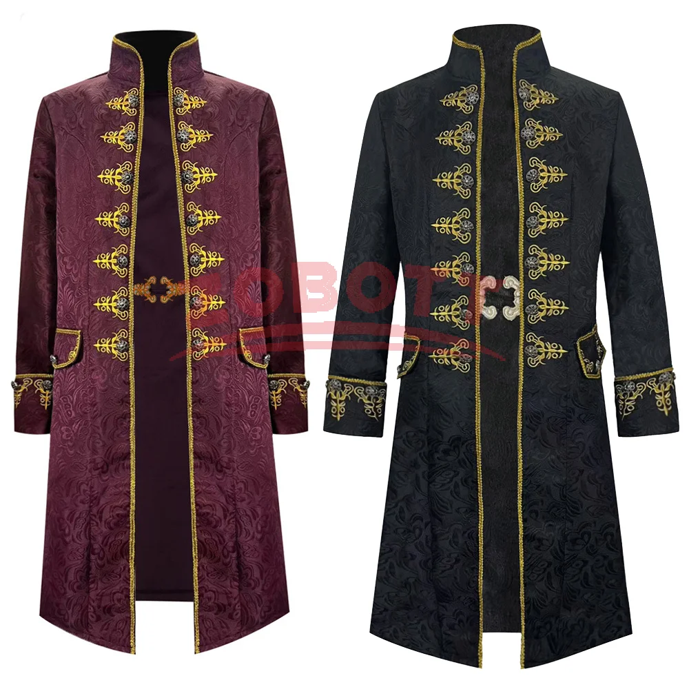 Pirate Cosplay Costumes Men's Vintage Long Sleeved Mid Length Jacket Coat Medieval Retro Windbreaker Halloween Party Clothing
Pirate Cosplay Costumes Men's Vintage Long Sleeved Mid Length Jacket Coat Medieval Retro Windbreaker Halloween Party Clothing