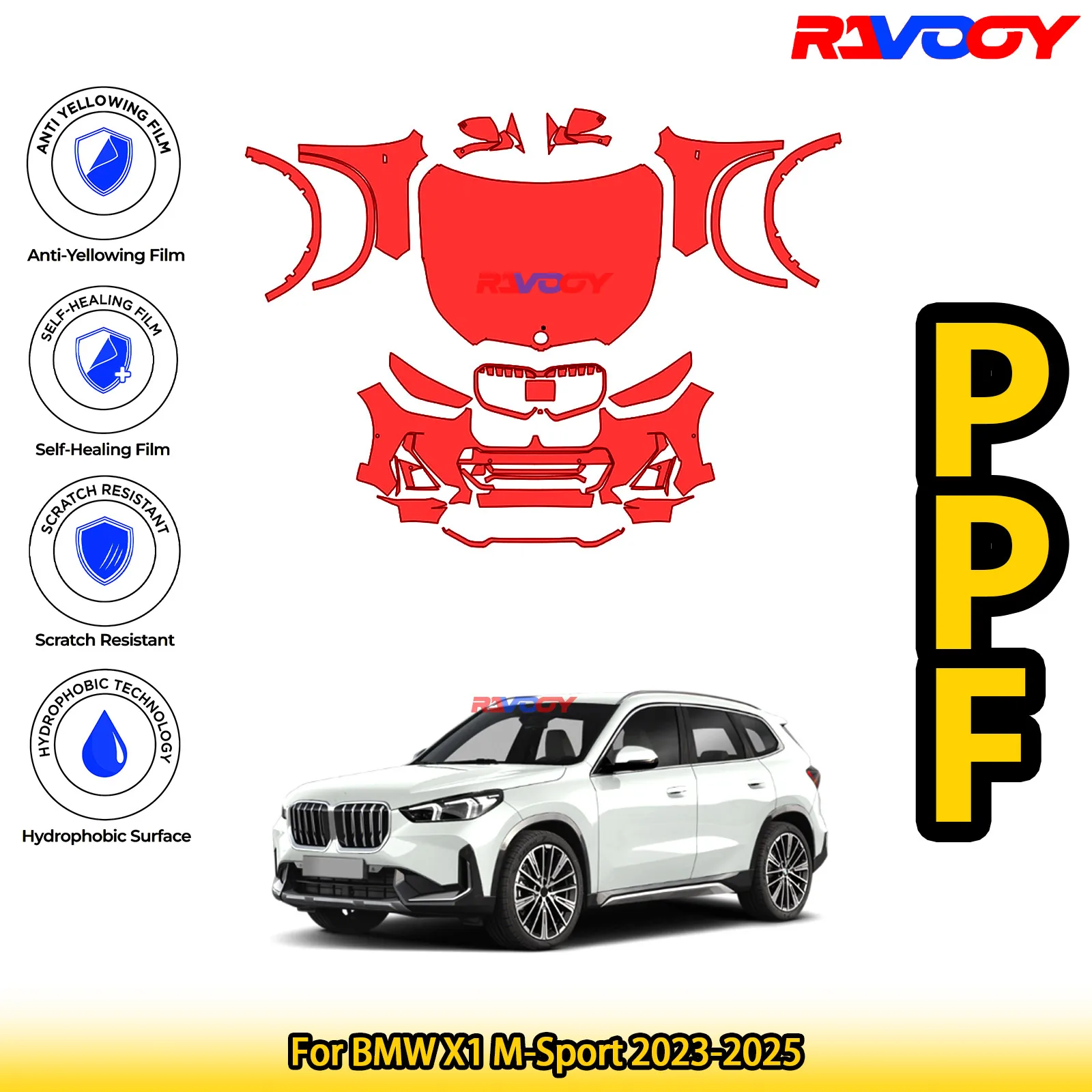 For BMW X1 M-Sport 2023-2025 Glossy Matte Black Precut front PPF Kit Paint Protection Film
For BMW X1 M-Sport 2023-2025 Glossy Matte Black Precut front PPF Kit Paint Protection Film