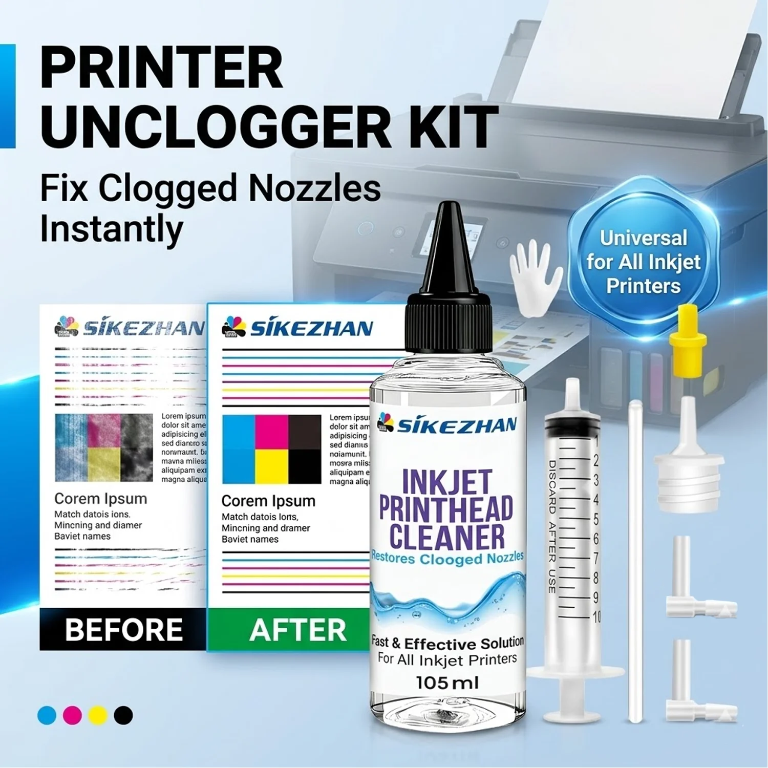 Universal Printhead Cleaning Kit for Epson EcoTank,HP,Canon, Brother Inkjet Printers:Unclog Nozzles & Fix Streaks/Print Quality
Universal Printhead Cleaning Kit for Epson EcoTank,HP,Canon, Brother Inkjet Printers:Unclog Nozzles & Fix Streaks/Print Quality