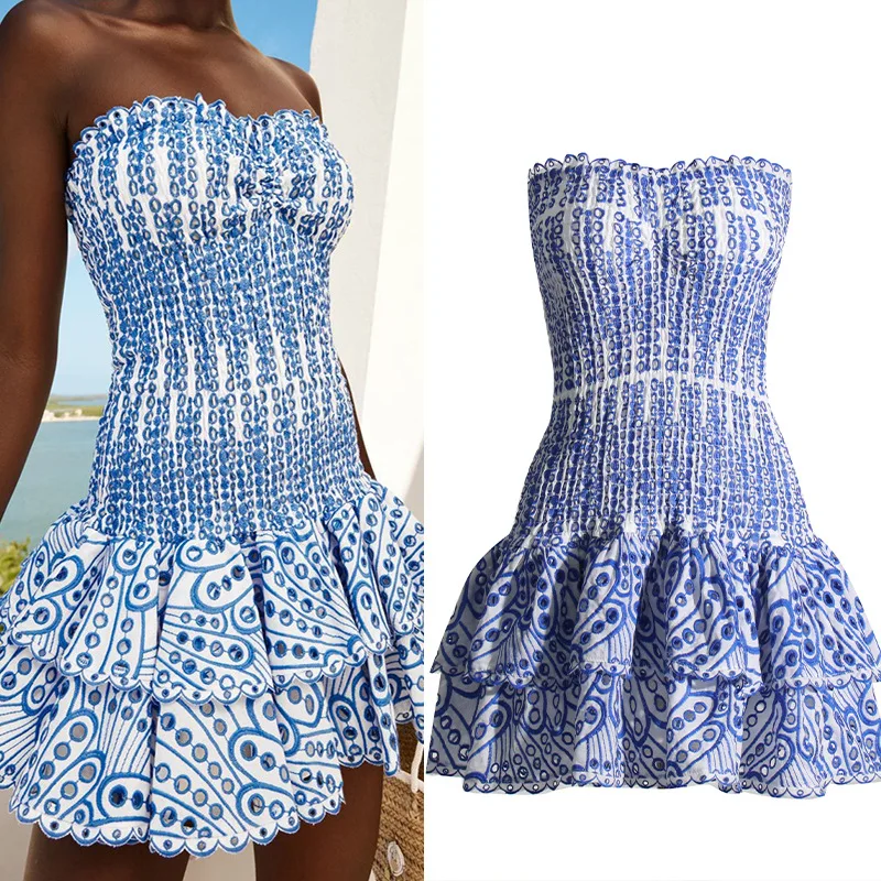 Women Strapless Sleeveless Layered Hem Sexy Dress Sleeveless Off Shoulder High Waist Mini Dresses Ruffles Cake Dresses
Women Strapless Sleeveless Layered Hem Sexy Dress Sleeveless Off Shoulder High Waist Mini Dresses Ruffles Cake Dresses