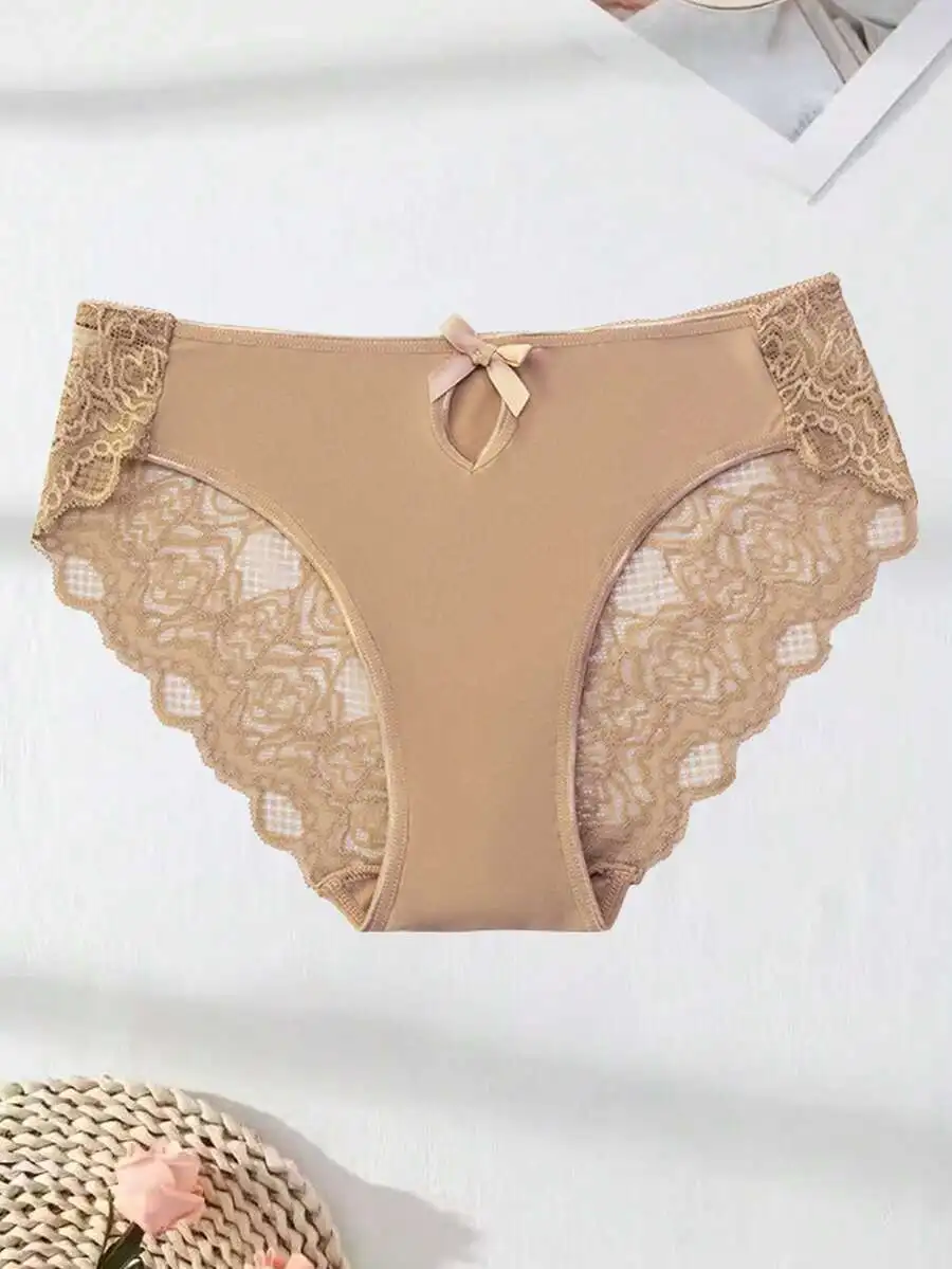 Womens Mid-Waist Lace Panties With Bow And Hollow Detail Soft Daily Underwear
Womens Mid-Waist Lace Panties With Bow And Hollow Detail Soft Daily Underwear