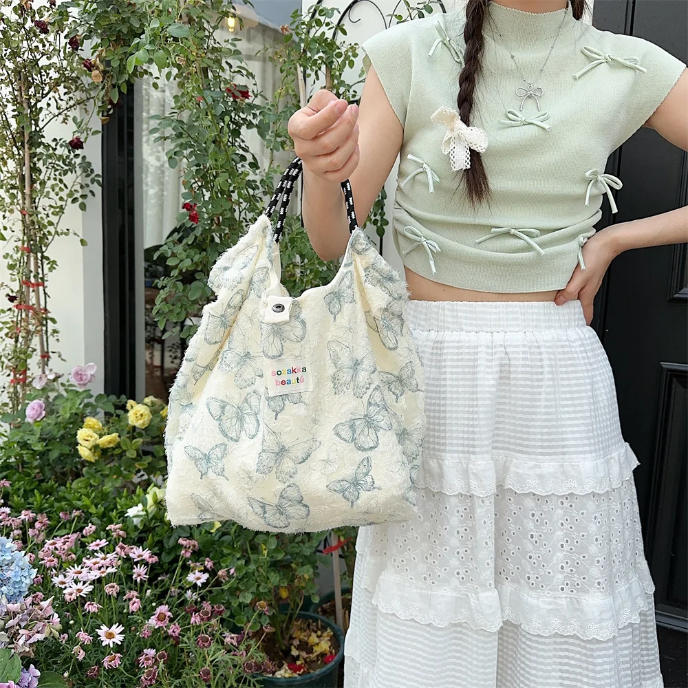 Casual Large Capacity Women's Bag Shoulder Bags Shopper Canvas Versatile Fashion Harajuku Lace Butterfly Street Handbags 2024
Casual Large Capacity Women's Bag Shoulder Bags Shopper Canvas Versatile Fashion Harajuku Lace Butterfly Street Handbags 2024