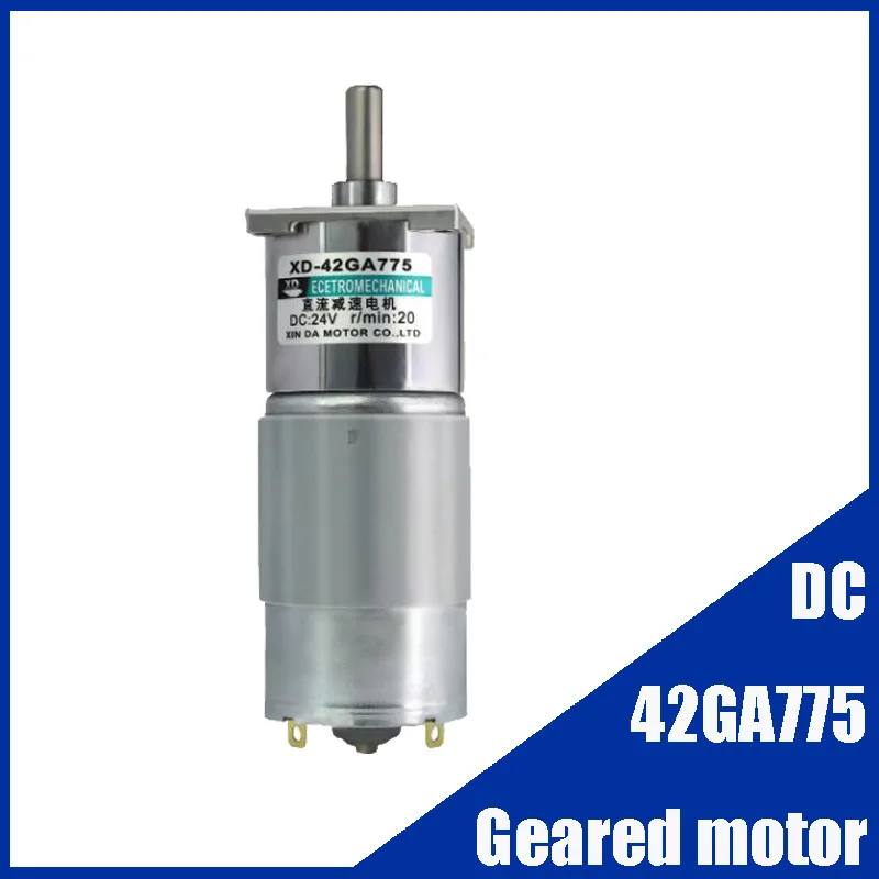DC Gear motor 25W 12V 24V Large Torque Adjustable Speed Can CW CCW 42GA775 Motor
DC Gear motor 25W 12V 24V Large Torque Adjustable Speed Can CW CCW 42GA775 Motor