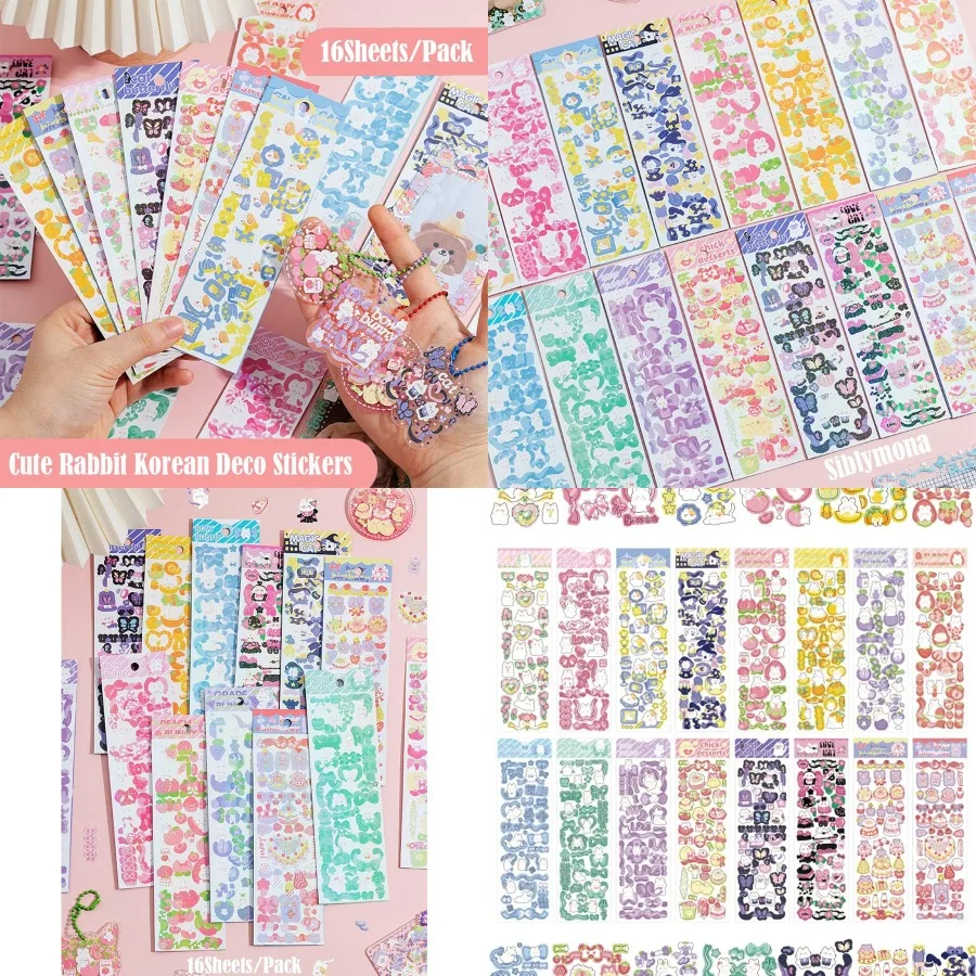 16 Sheets Colorful Cute Stickers Korean Style Deco Animal Rabbit Beer Photocard Confetti Decorative Scrapbooking Stickers for D
16 Sheets Colorful Cute Stickers Korean Style Deco Animal Rabbit Beer Photocard Confetti Decorative Scrapbooking Stickers for D