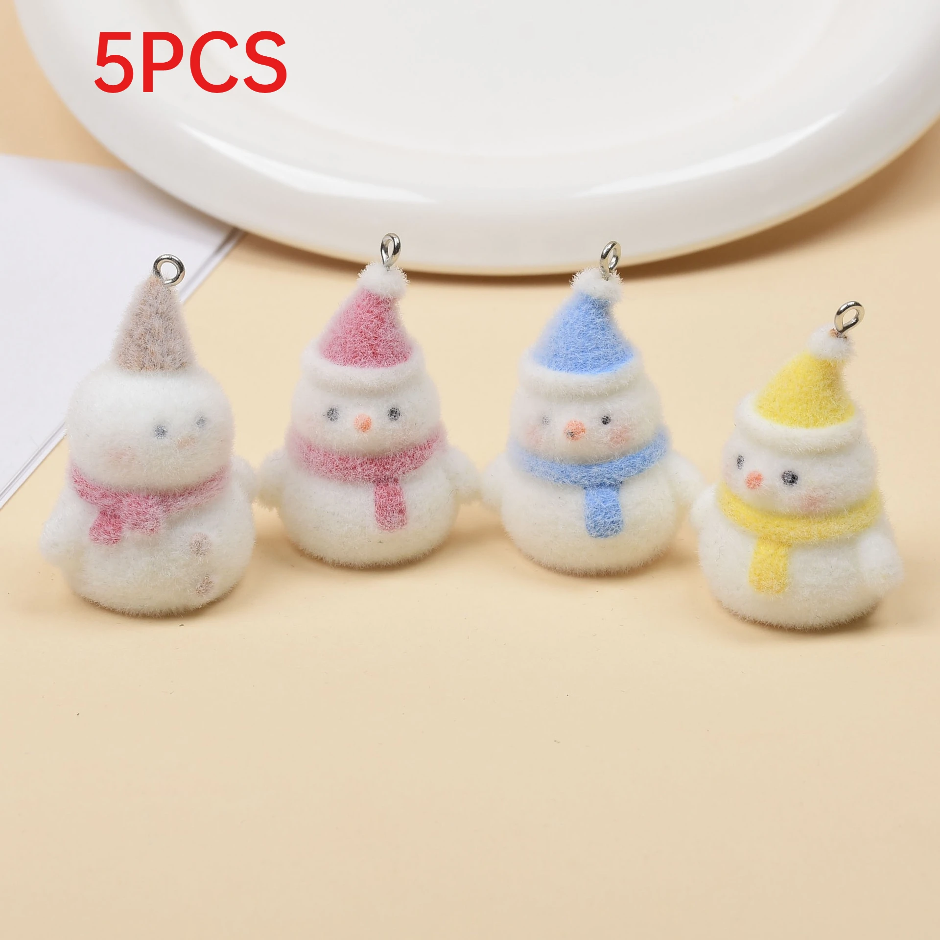 5Pcs Flocked Snowman Charms With Scarf Mini Resin Pendants For DIY Bag Keychain Phone Strap Accessories
5Pcs Flocked Snowman Charms With Scarf Mini Resin Pendants For DIY Bag Keychain Phone Strap Accessories
