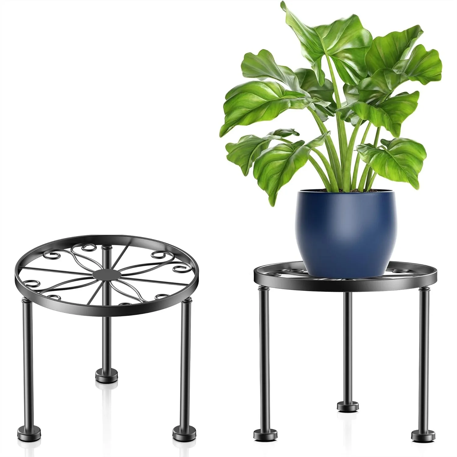 Black Metal Plant Stand for Indoor Outdoor, Heavy Duty Rustproof Round Flower Pot Display Shelf with Anti-Slip Base
Black Metal Plant Stand for Indoor Outdoor, Heavy Duty Rustproof Round Flower Pot Display Shelf with Anti-Slip Base