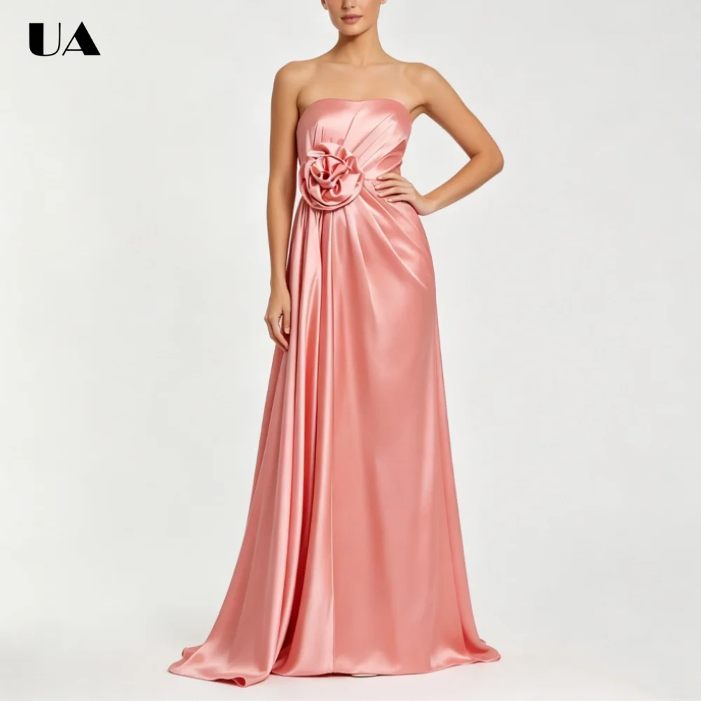 ULBYANRY Customized Satin Strapless 3D Flower Prom Dresses for Women, Elegant Solid Evening Dress, Simple Sleeveless Ball Gown
ULBYANRY Customized Satin Strapless 3D Flower Prom Dresses for Women, Elegant Solid Evening Dress, Simple Sleeveless Ball Gown