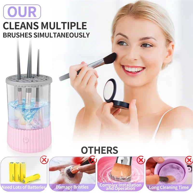 A94E-Electric Brush Cleaner USB Make Up Brush Washer Clean For Beauty Women Makeup Brushes Efficient Machine Pink
A94E-Electric Brush Cleaner USB Make Up Brush Washer Clean For Beauty Women Makeup Brushes Efficient Machine Pink