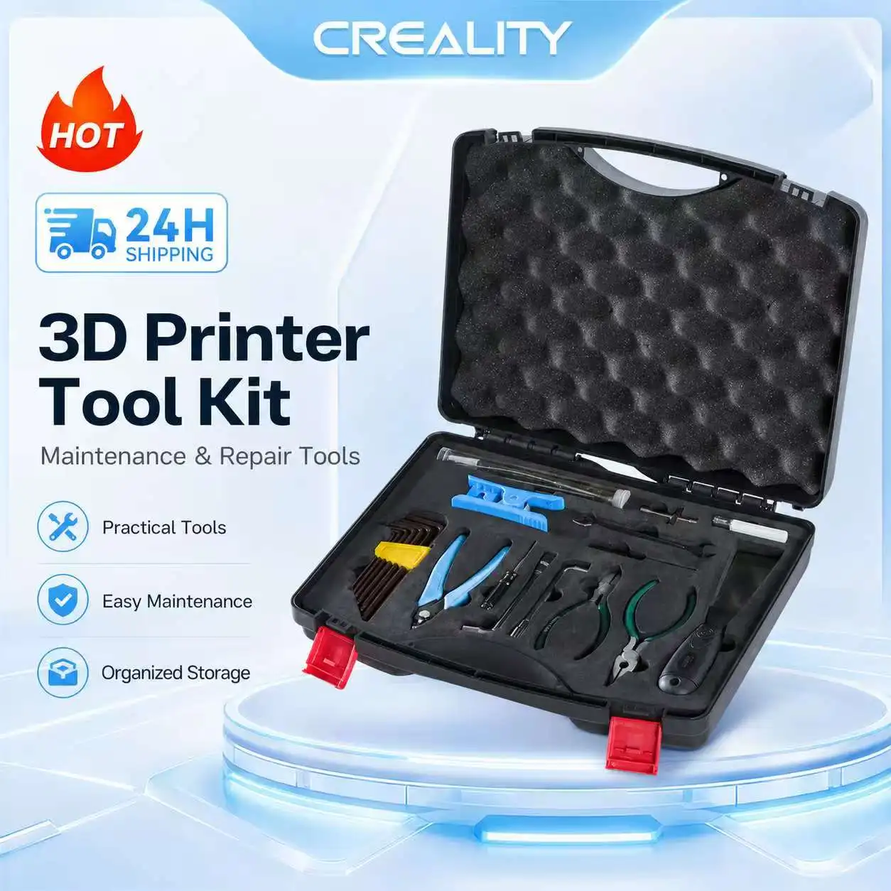 3D Printer Tool Kit Maintenance Repair Tools Set for 3D Printer Cleaning Installation Accessories
3D Printer Tool Kit Maintenance Repair Tools Set for 3D Printer Cleaning Installation Accessories