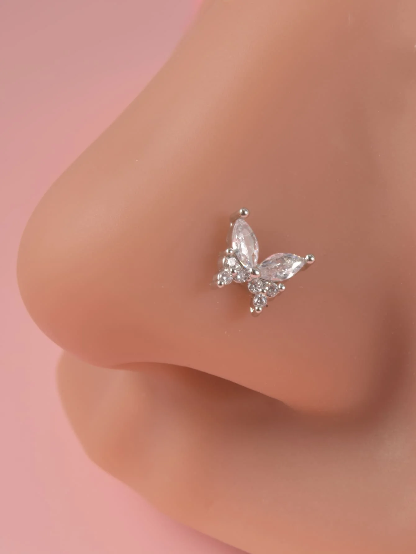 Cubic Zirconia Butterfly Nose Stud For Adults, Punk Style Body Jewelry Gift
Cubic Zirconia Butterfly Nose Stud For Adults, Punk Style Body Jewelry Gift