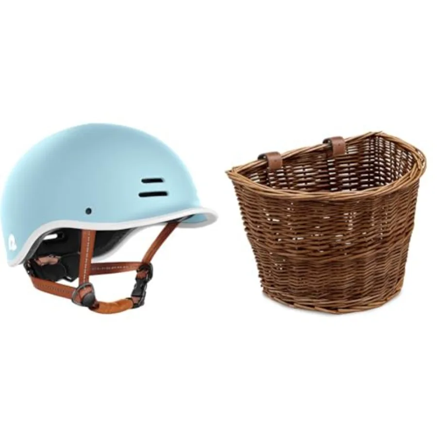Remi Adult Bike Helmet and ProsourceFit Wicker Bike Basket Front Cargo for Bikes
Remi Adult Bike Helmet and ProsourceFit Wicker Bike Basket Front Cargo for Bikes