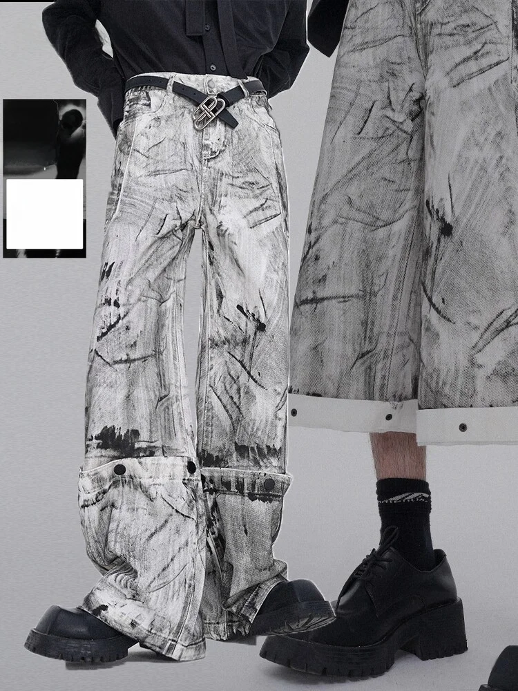 Мужские джинсы Dir Denim в американском стиле High Street, со съемными элементами, широкие брюки прямого кроя, повседневная одежда, летний сезон
Мужские джинсы Dir Denim в американском стиле High Street, со съемными элементами, широкие брюки прямого кроя, повседневная одежда, летний сезон