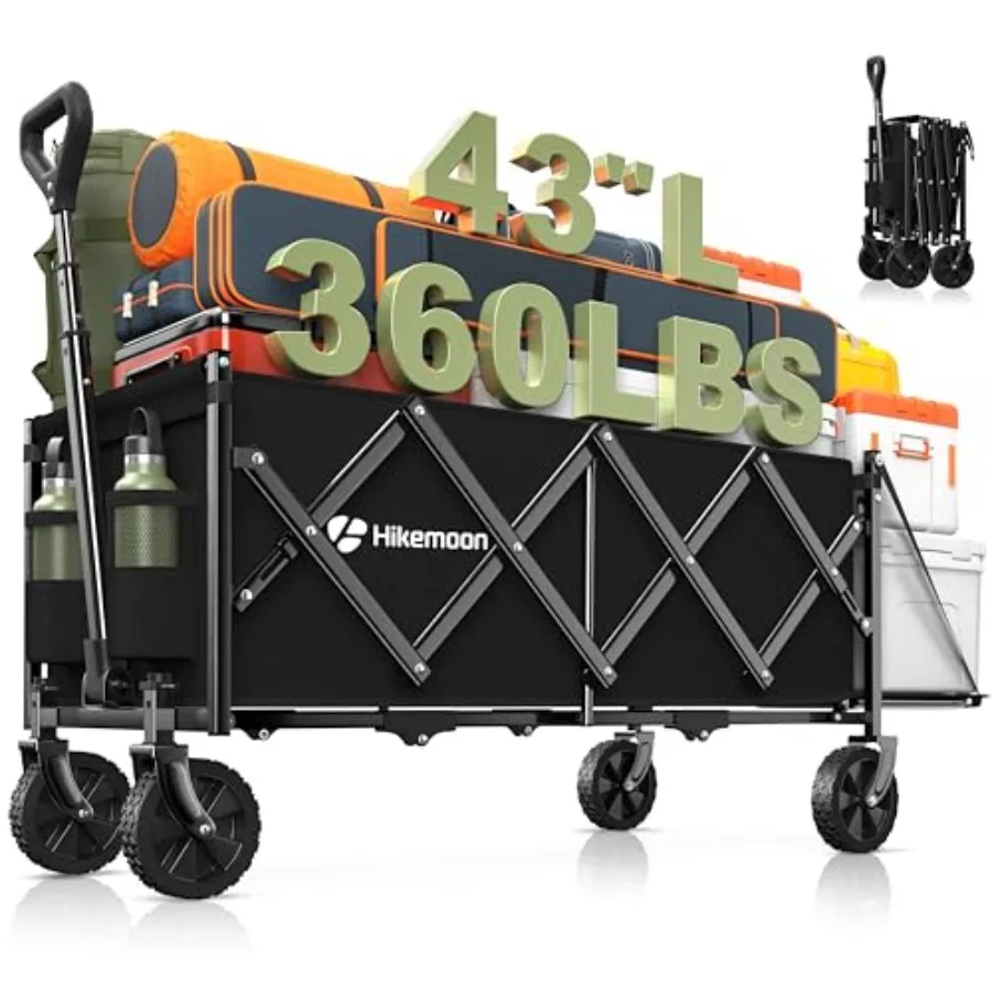 43'' Extra Long Collapsible Wagon with Extended Tailgate 360LBS Heavy Duty Wagons Carts Foldable Portable Folding Outdoor Utili
43'' Extra Long Collapsible Wagon with Extended Tailgate 360LBS Heavy Duty Wagons Carts Foldable Portable Folding Outdoor Utili
