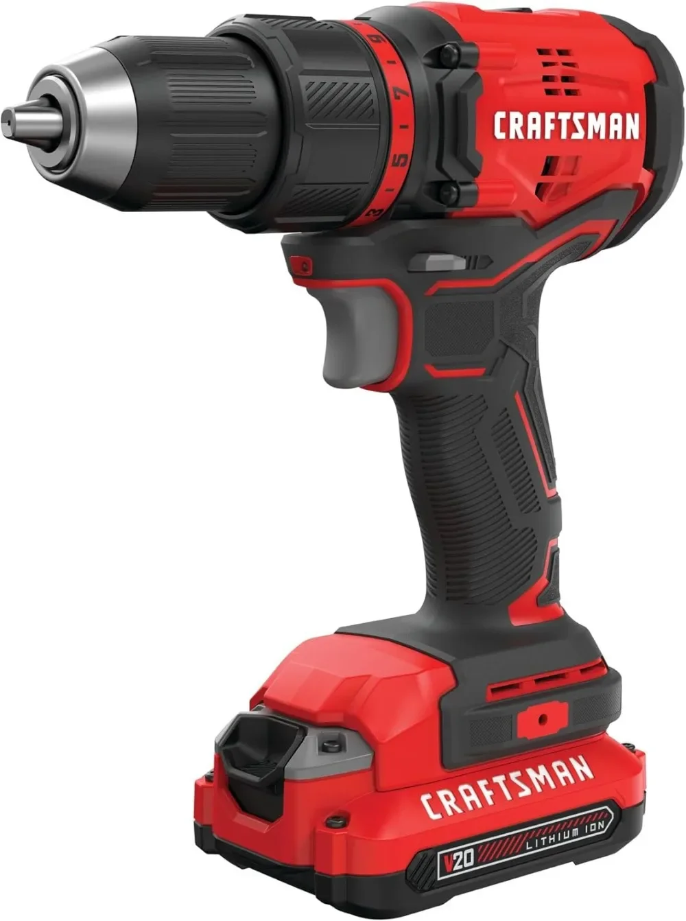 V20 Cordless Drill/Driver Kit, 1/2 inch, Battery and Charger Included (CMCD710C1)
V20 Cordless Drill/Driver Kit, 1/2 inch, Battery and Charger Included (CMCD710C1)